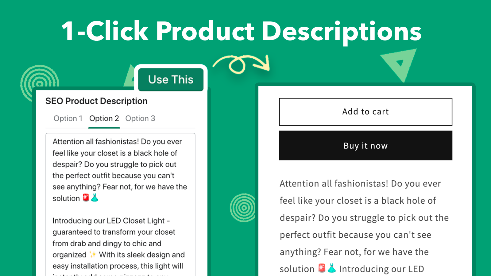 1-click product descriptions.