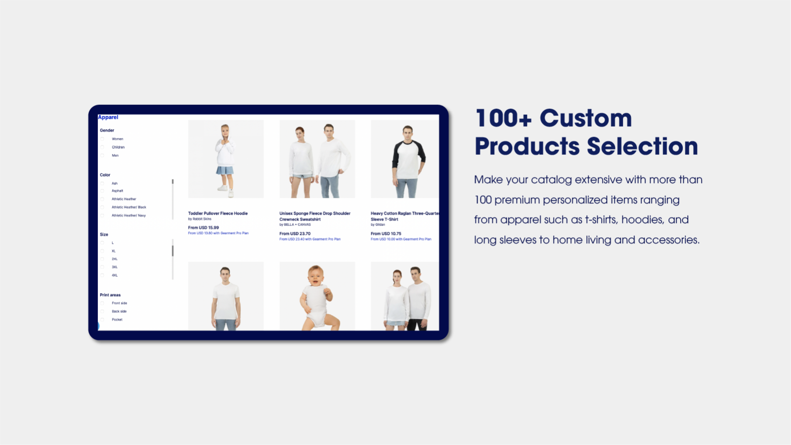 100+ Custom Products Selection