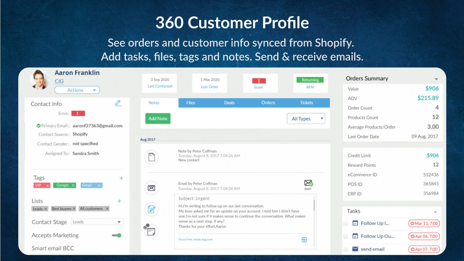 360 Customer Profile with Orders