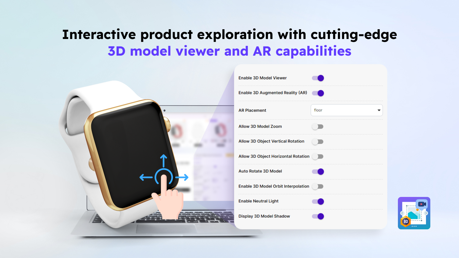 3D Model Viewer and Augmented Reality (AR) functionality