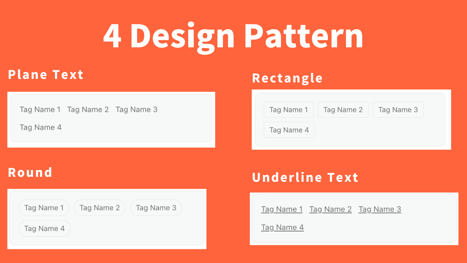 4 Design Pattern | Plane Text,Rectangle,Round,Underline Text