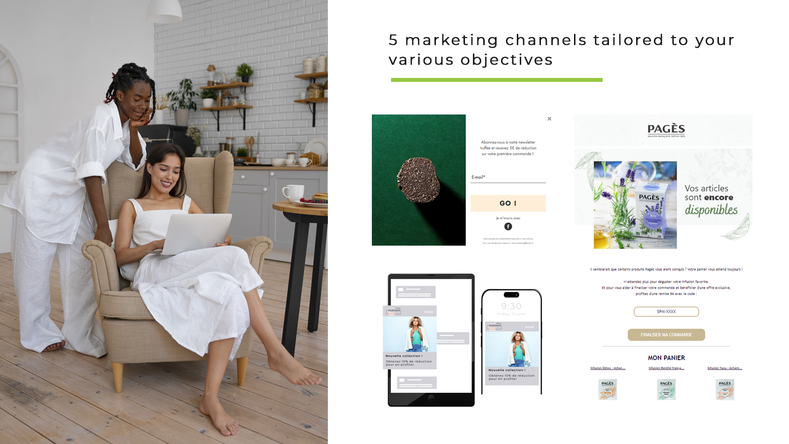 5 marketing channels tailored to your various objectives 