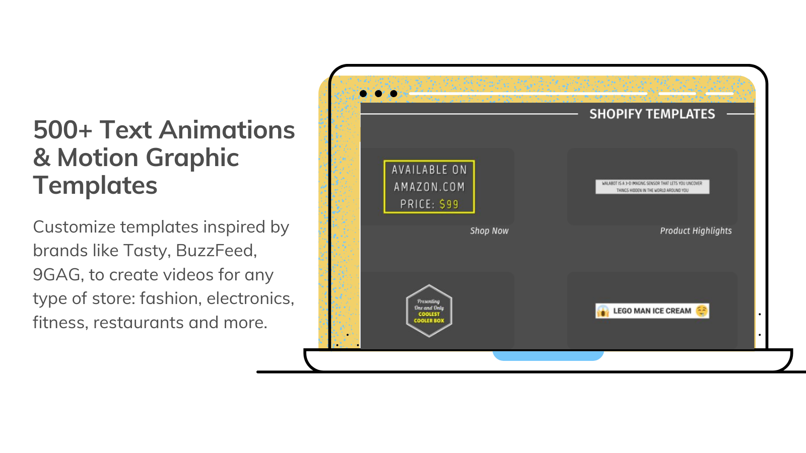 500+ motion graphic templates to create product videos and ads