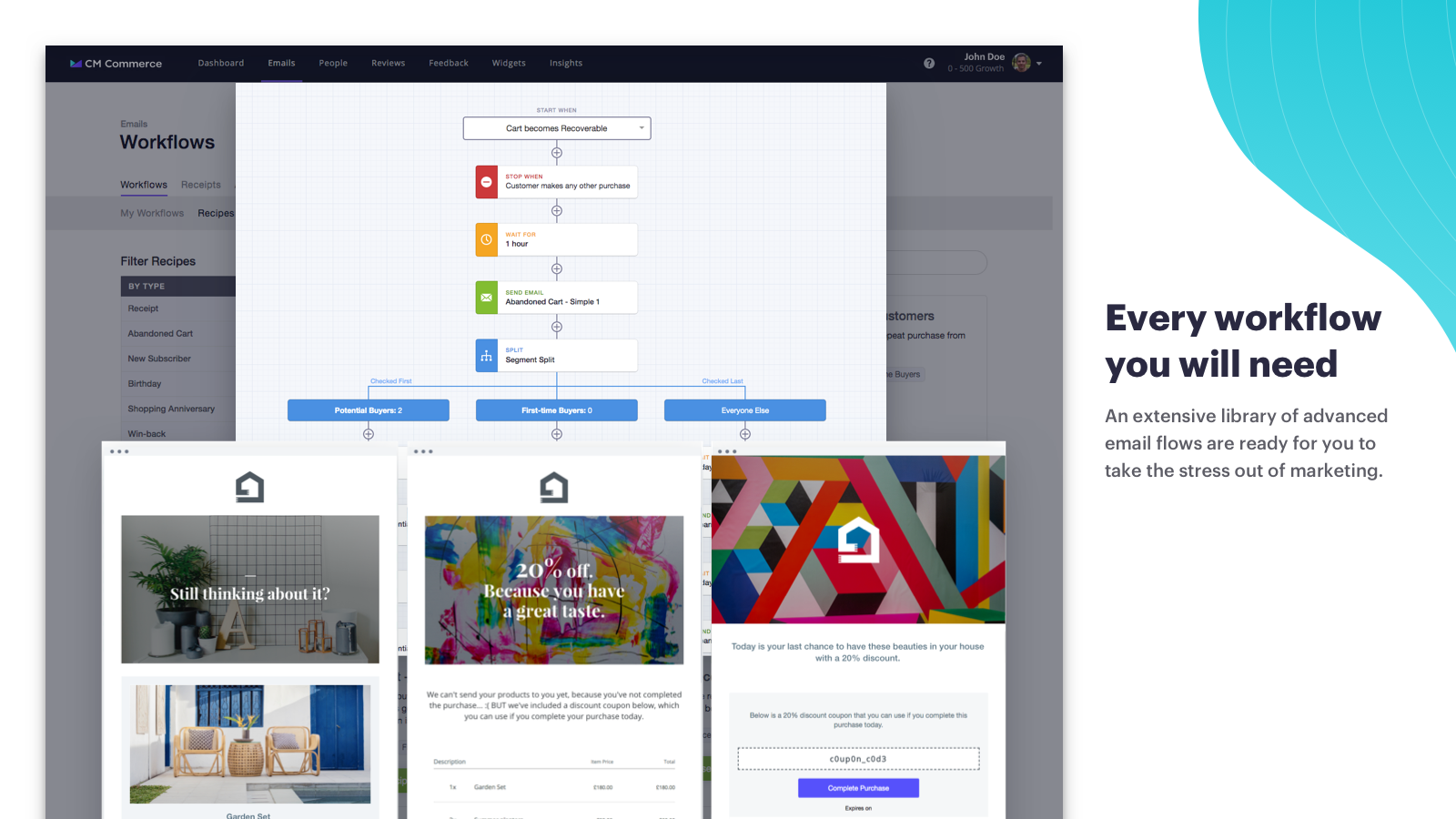 A visual email workflow editor to automate any email campaign.