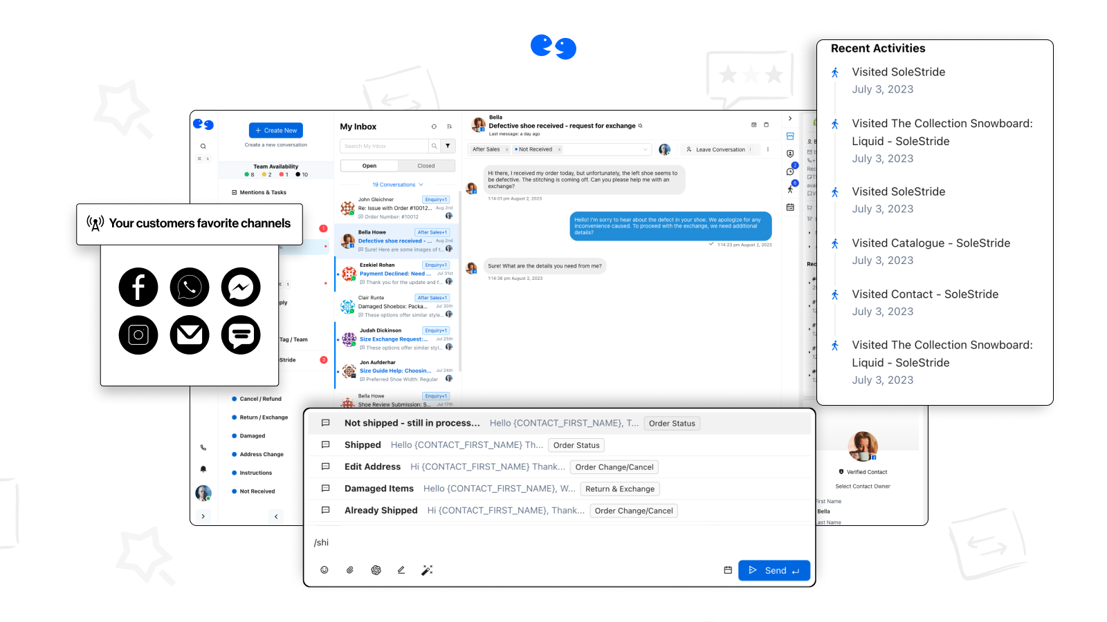 Access messages across communication channels from one inbox.