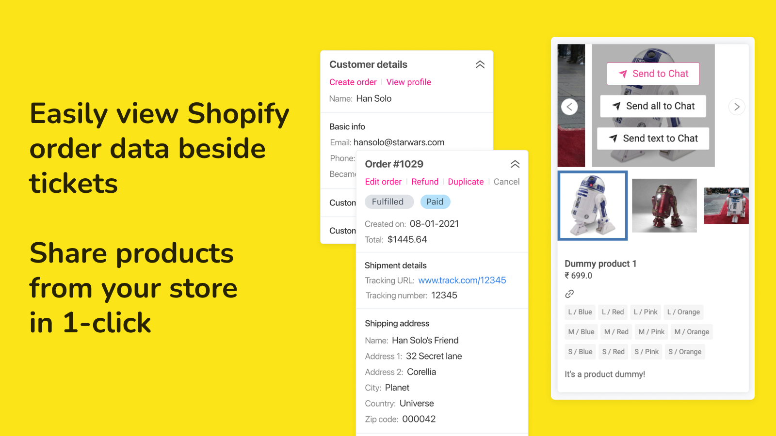 Access Shopify data beside ticket