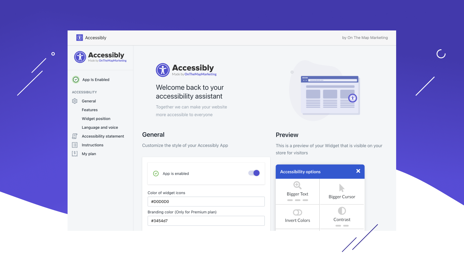 Accessibly admin panel