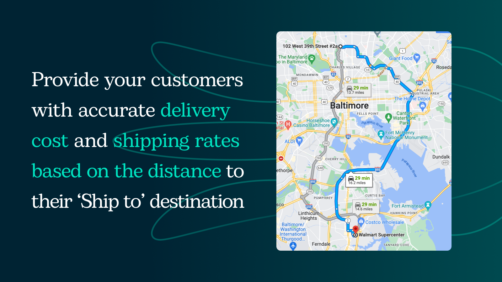 Accurate shipping rates and delivery cost based on distance
