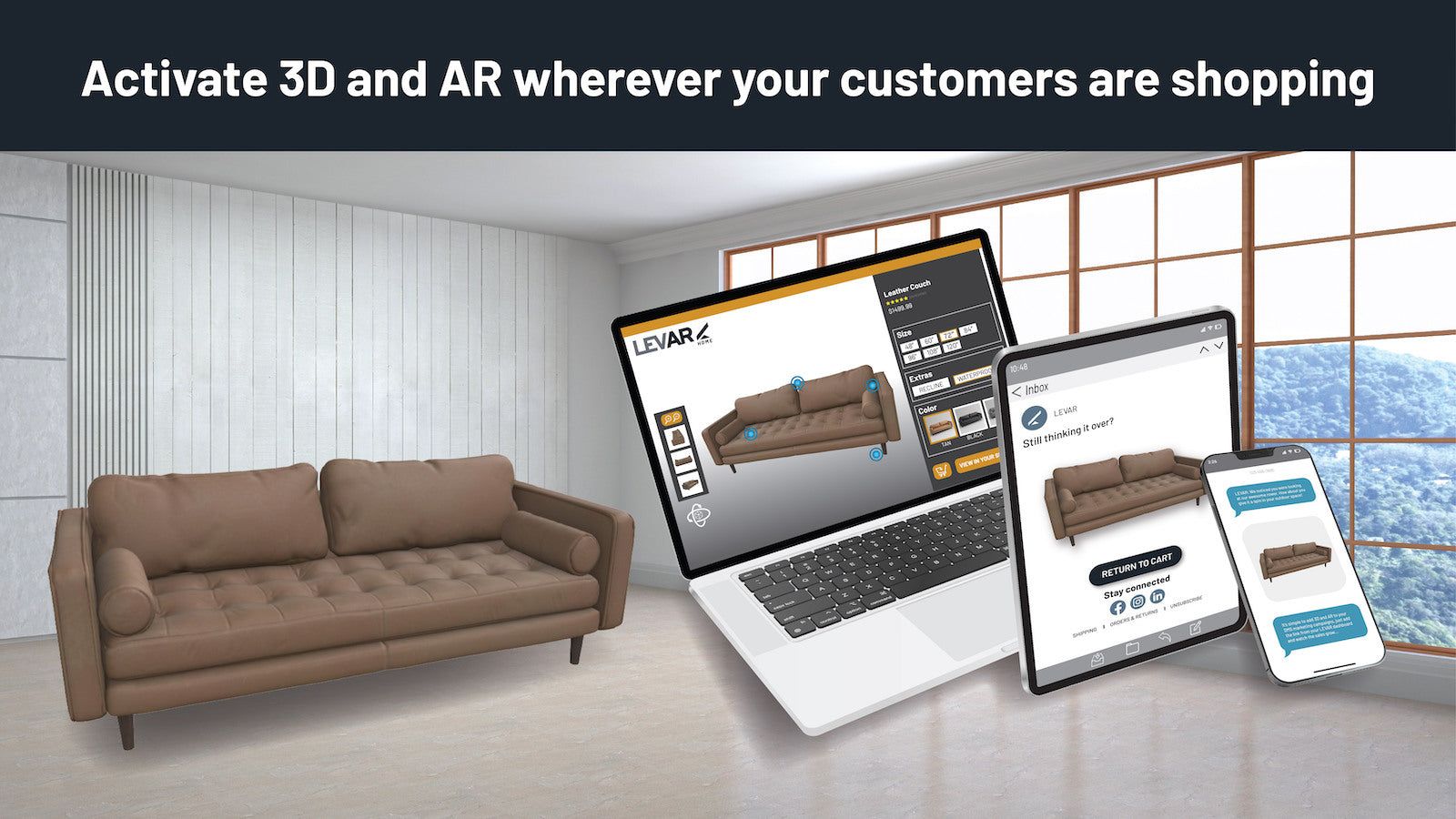 Activate 3D and AR wherever your customers are shopping