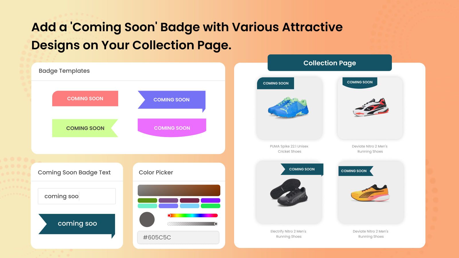 Add 'Coming Soon' Badge with Various Designs on Collection Page