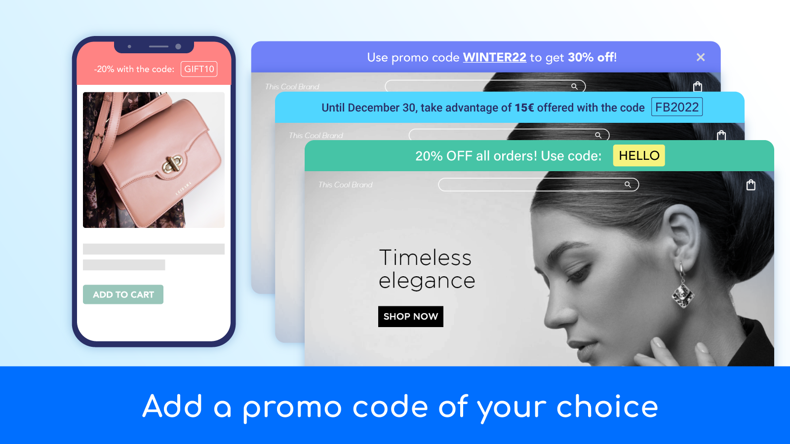 Add a promo code of your choice