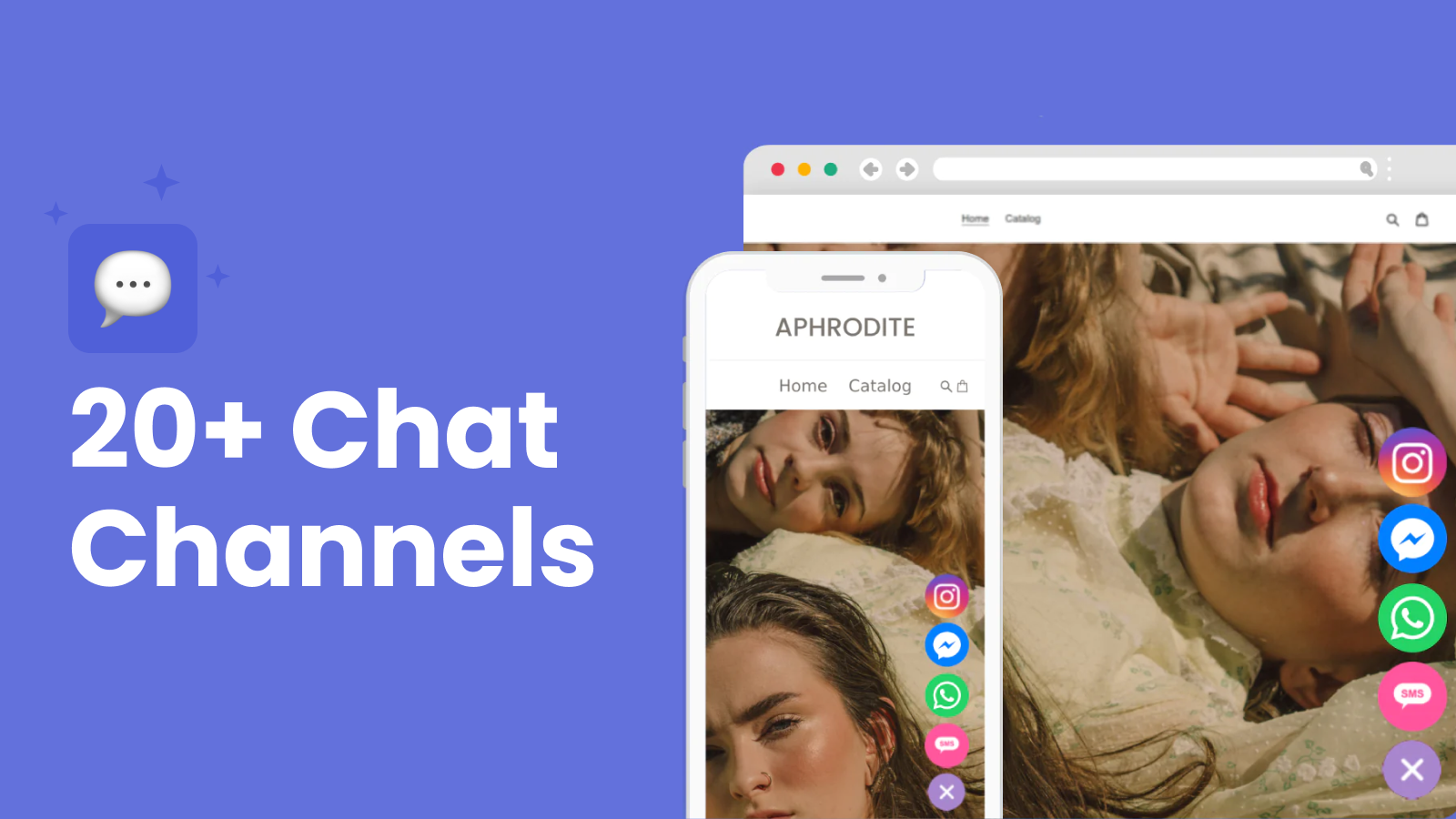 Add as many chat channels as you want to your chat widget