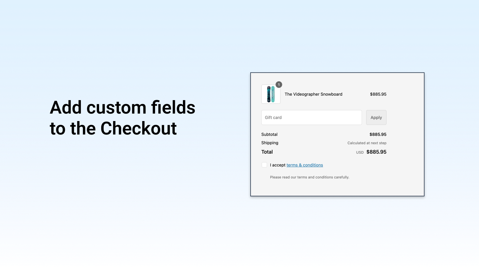 Add custom fields to the Checkout