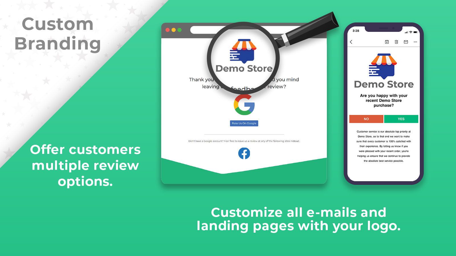 Add custom logos to e-mails and landing pages.