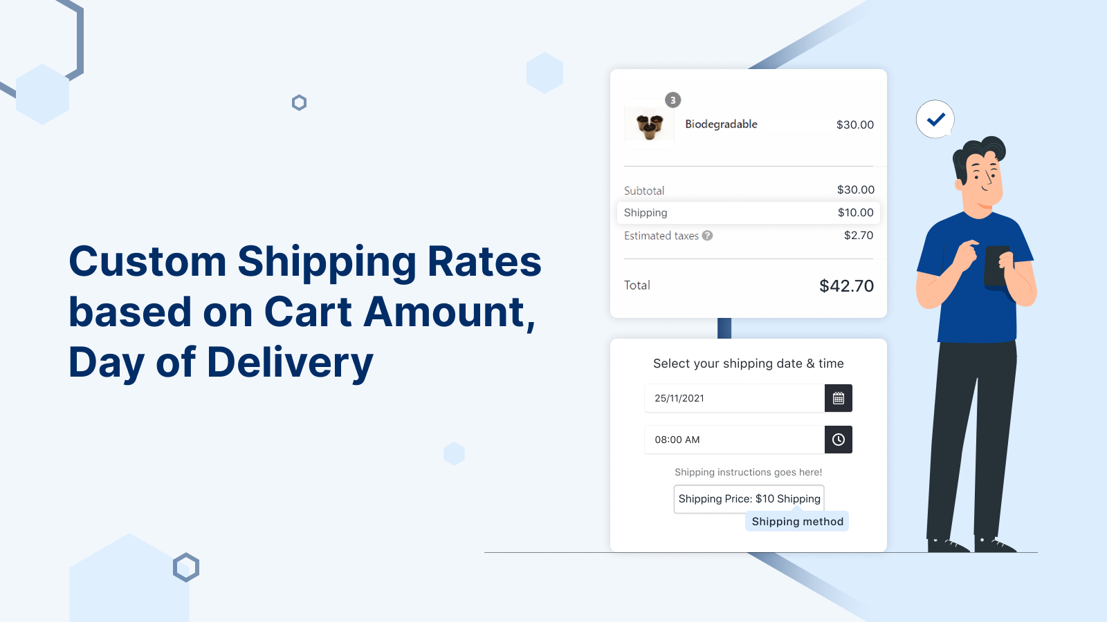 Add custom shipping based on cart amount, day of order delivery