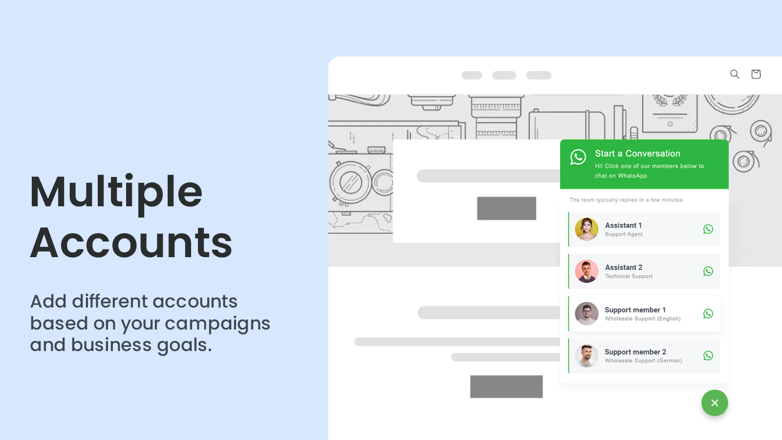 Add different WhatsApp member accounts based on your campaigns