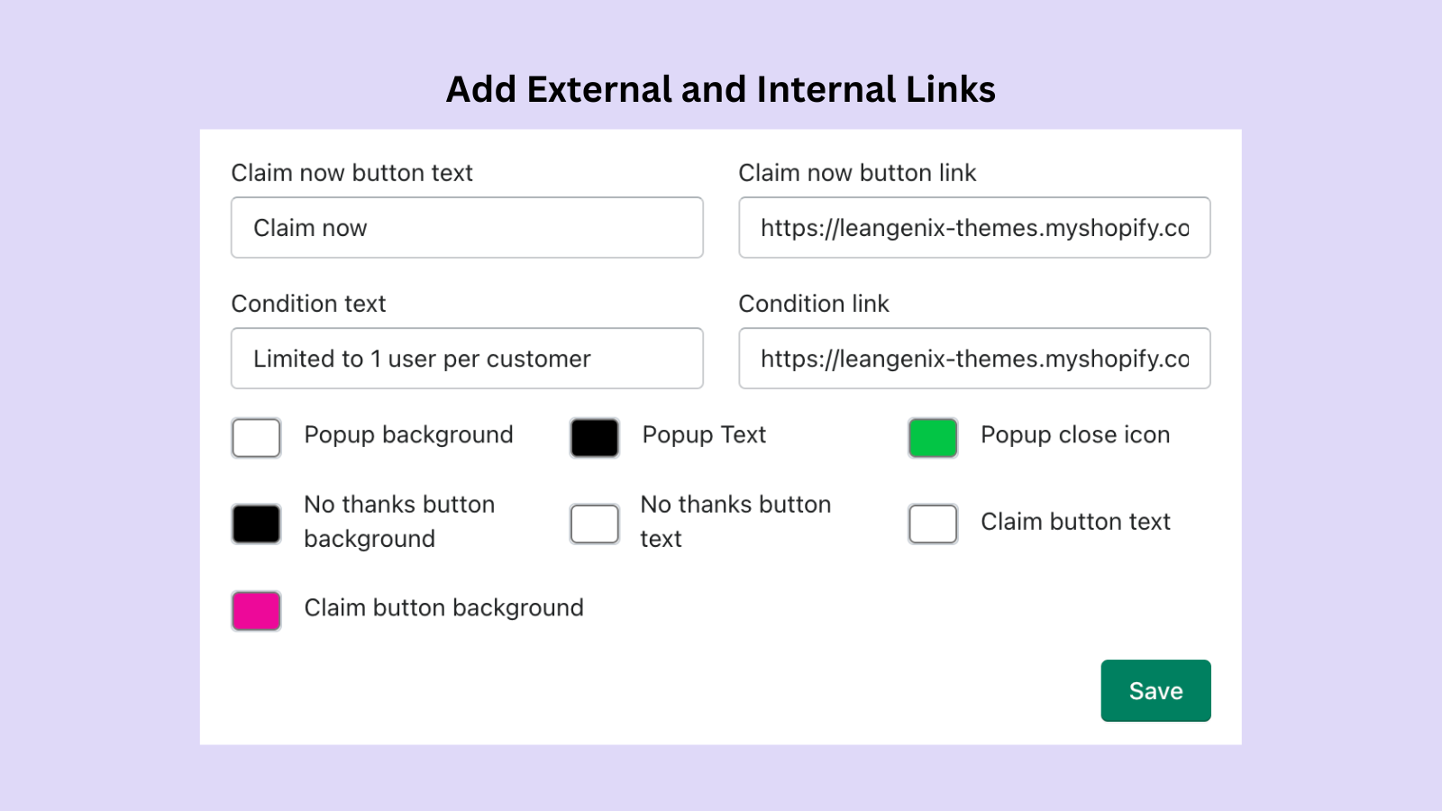 Add external and internal links