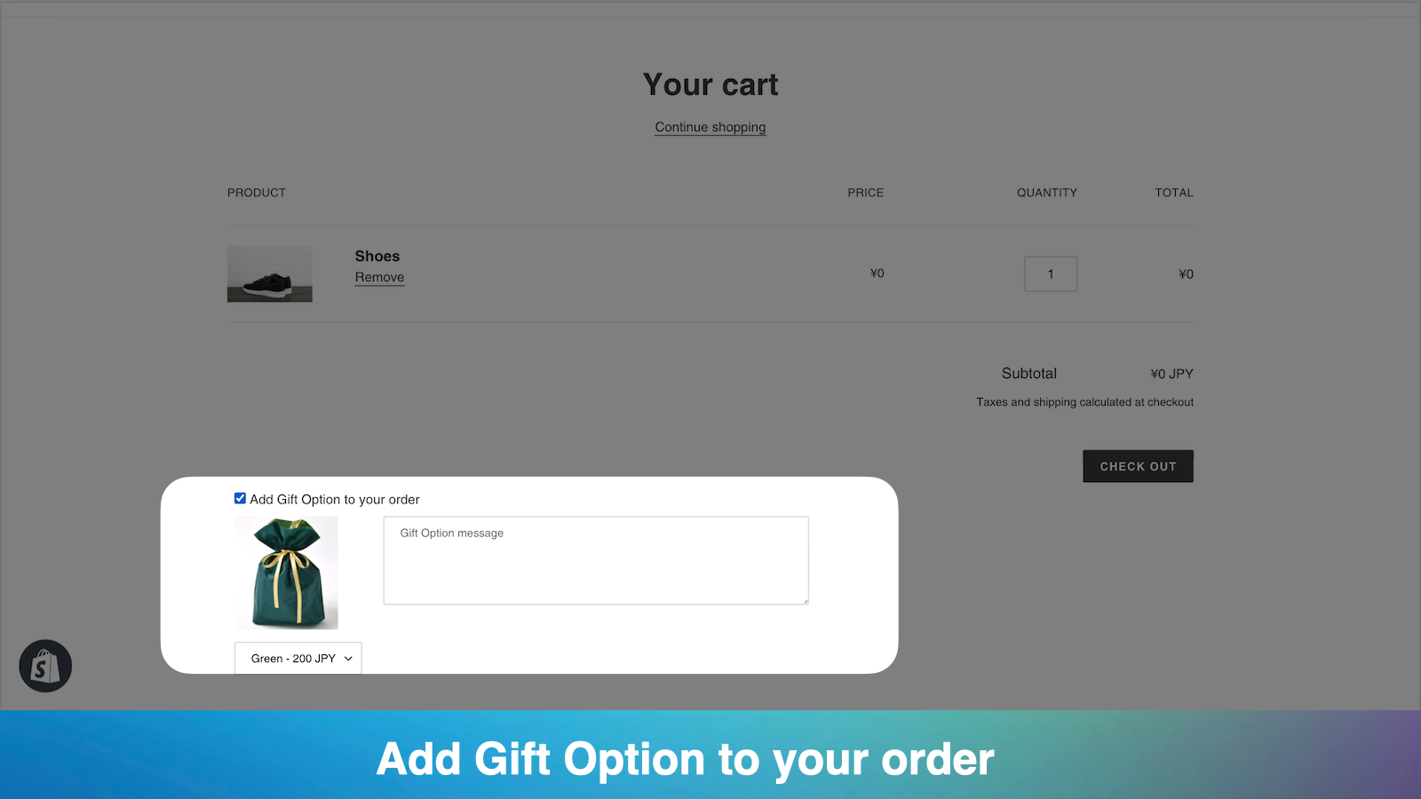 Add Gift Option to your order