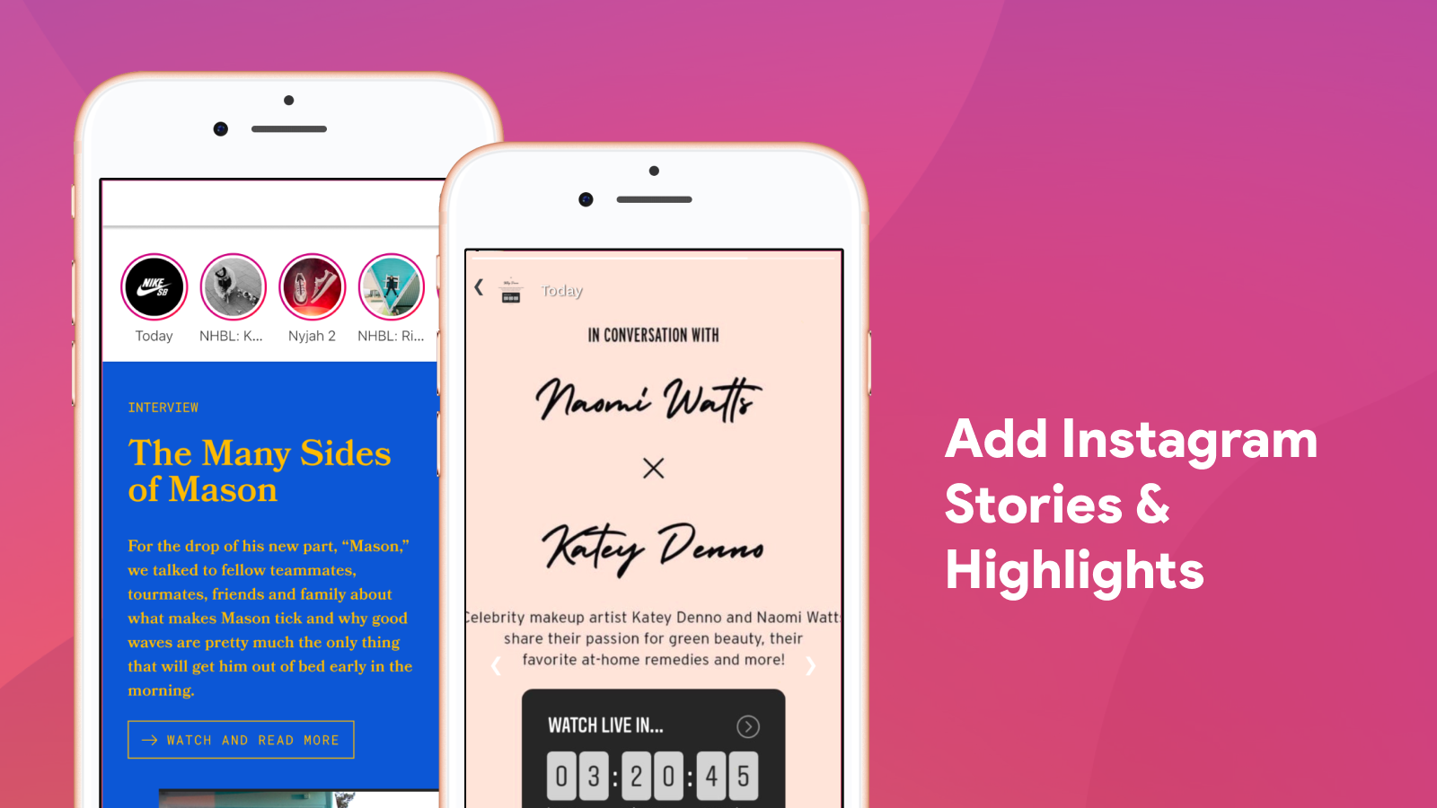 Add Instagram Stories & Highlight