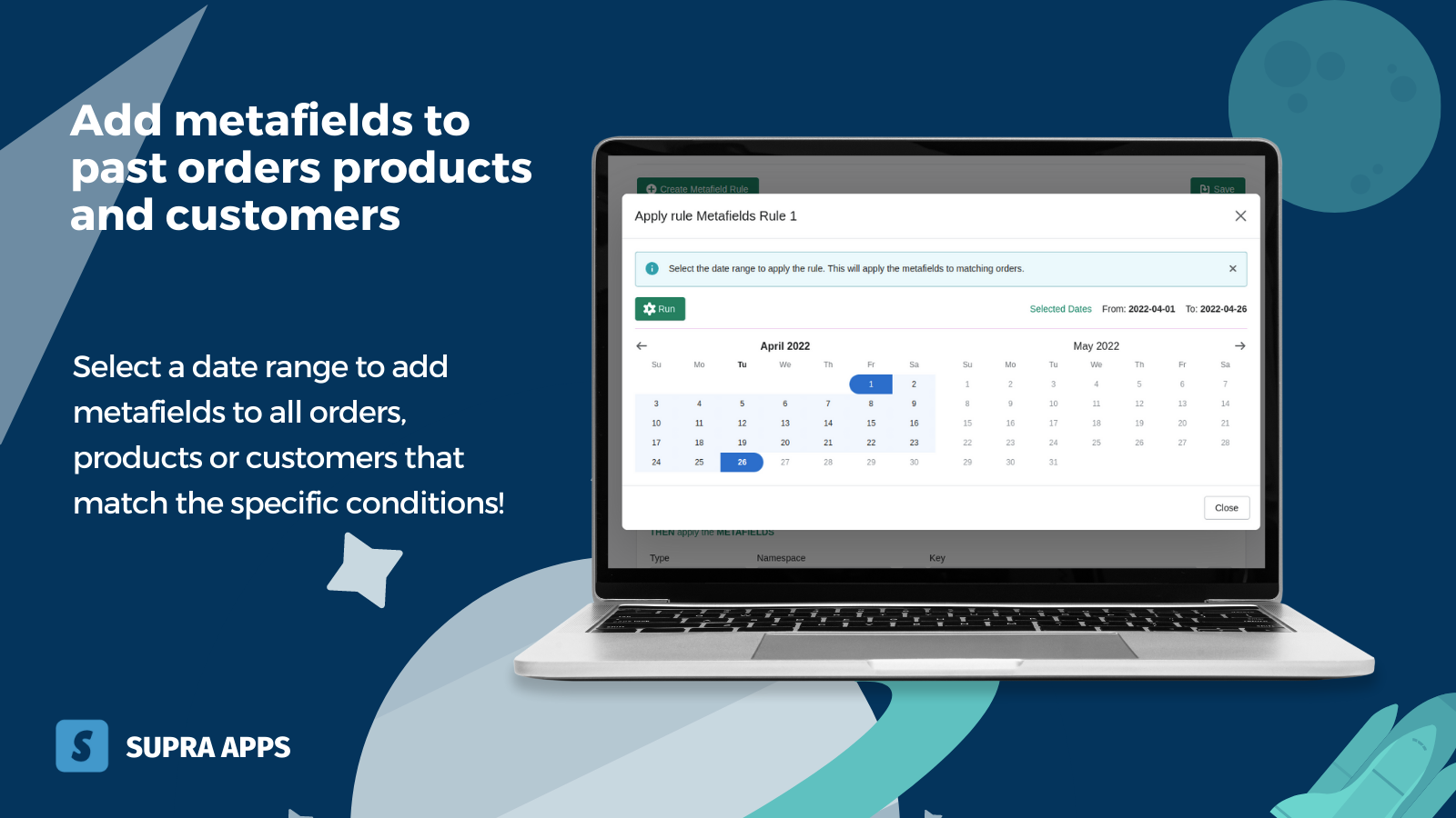 Add metafields for past orders, products and customers