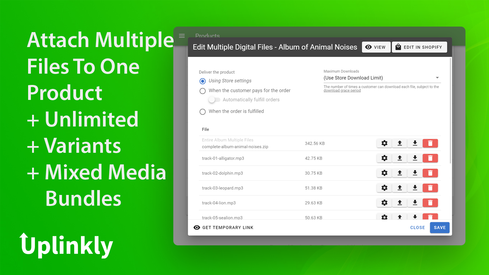 Add multiple files, physical & digital variants and mixed media