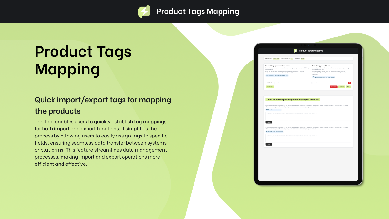 Add new or use pre-defined tags to categorize your products.