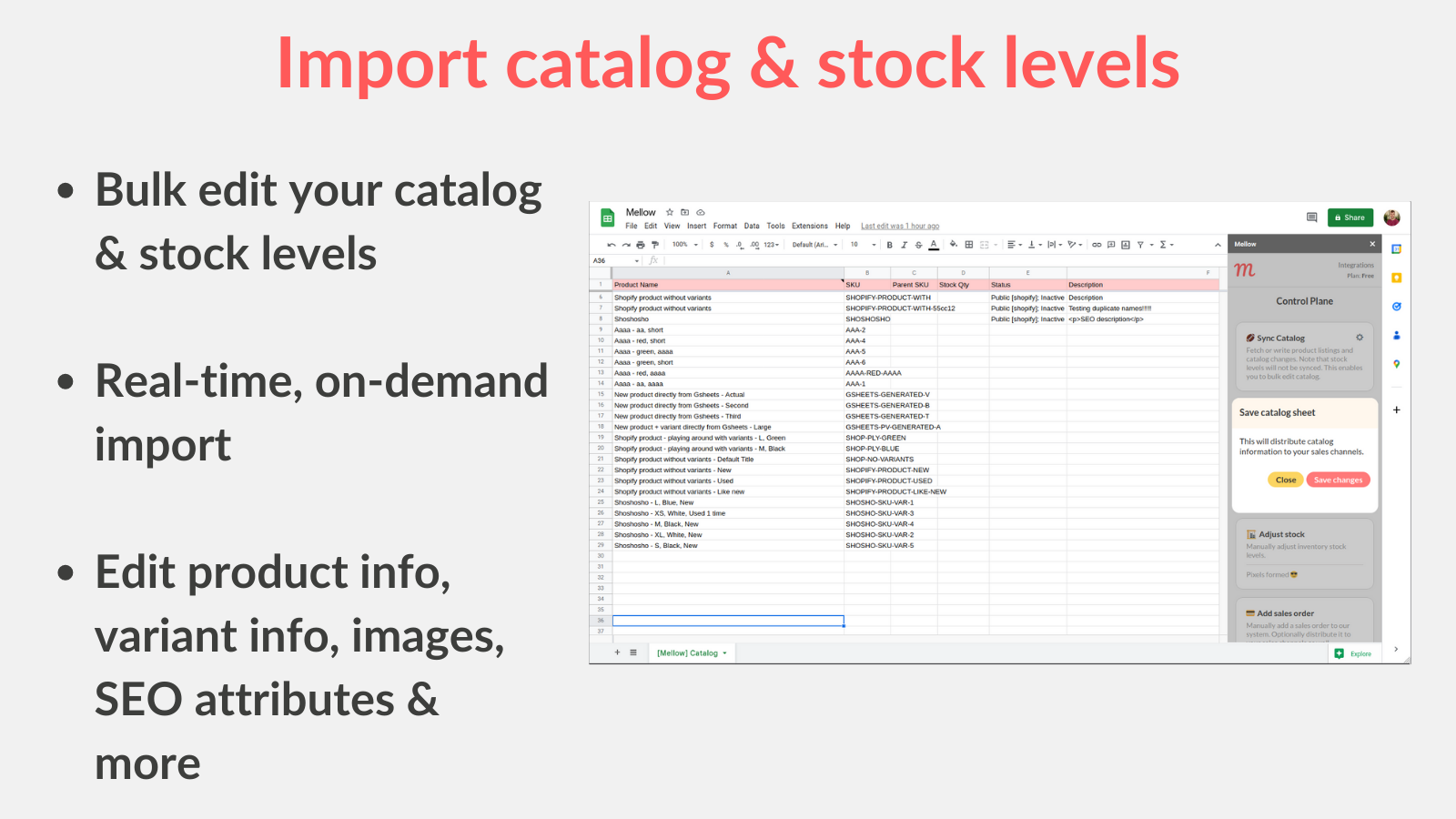 Add-on Screenshot - Import Catalog