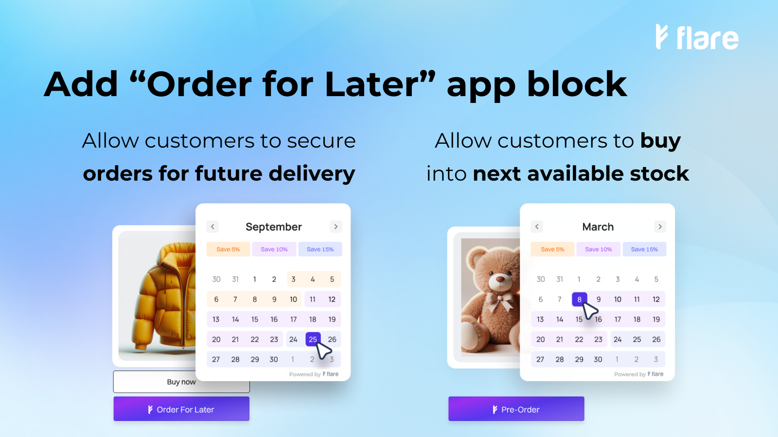 Add Order for Later app blocks