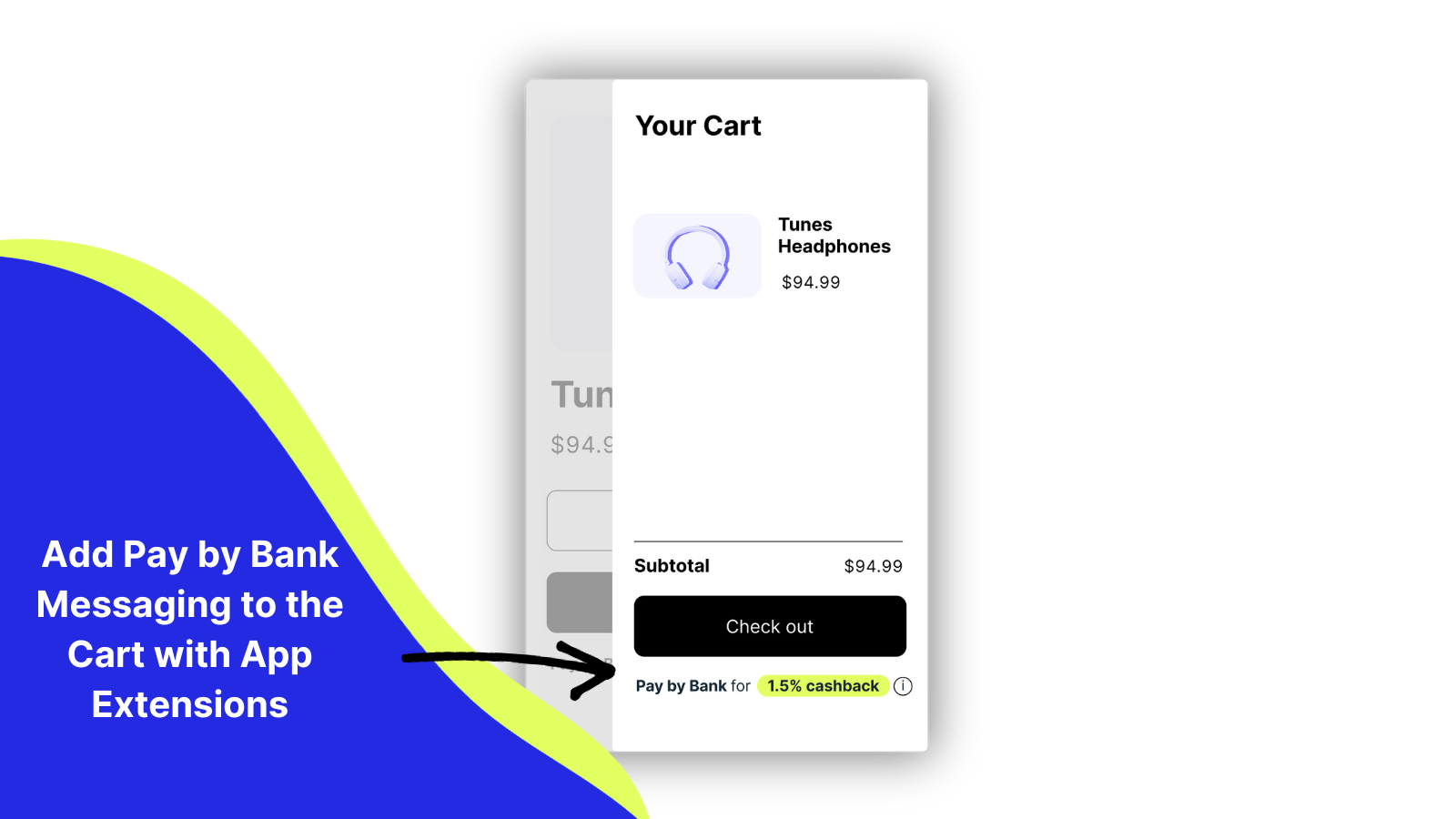 Add Pay by Bank banner to the Cart with App Extensions