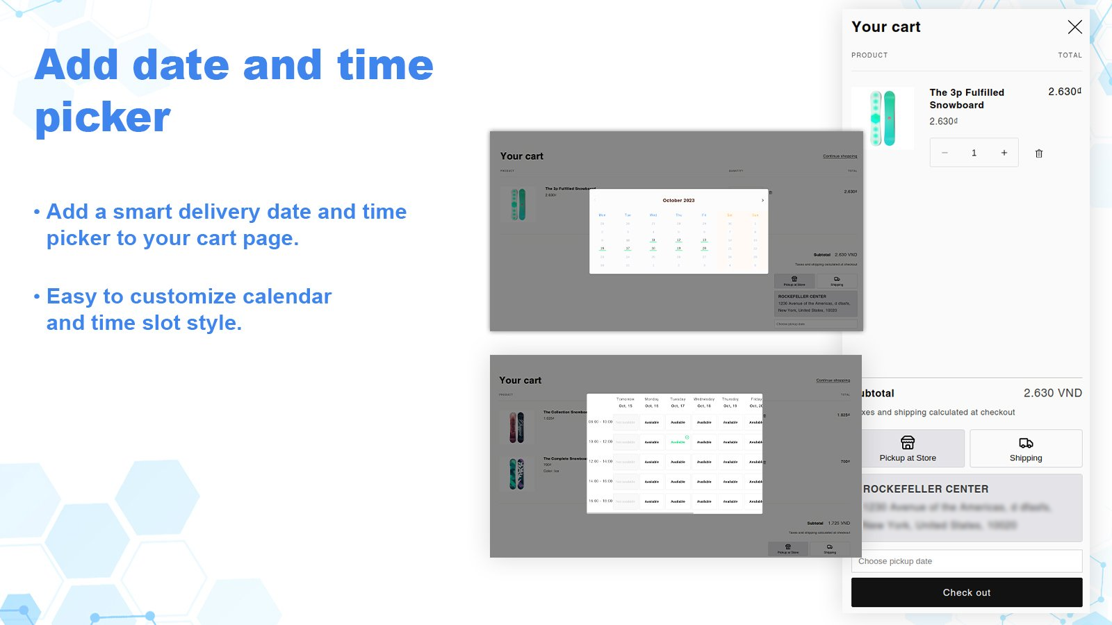 Add pickup date and time picker