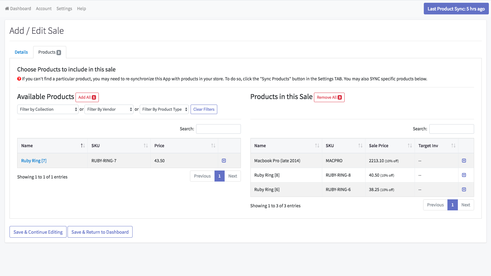 Add products by collection, tag or vendor or wildcard search