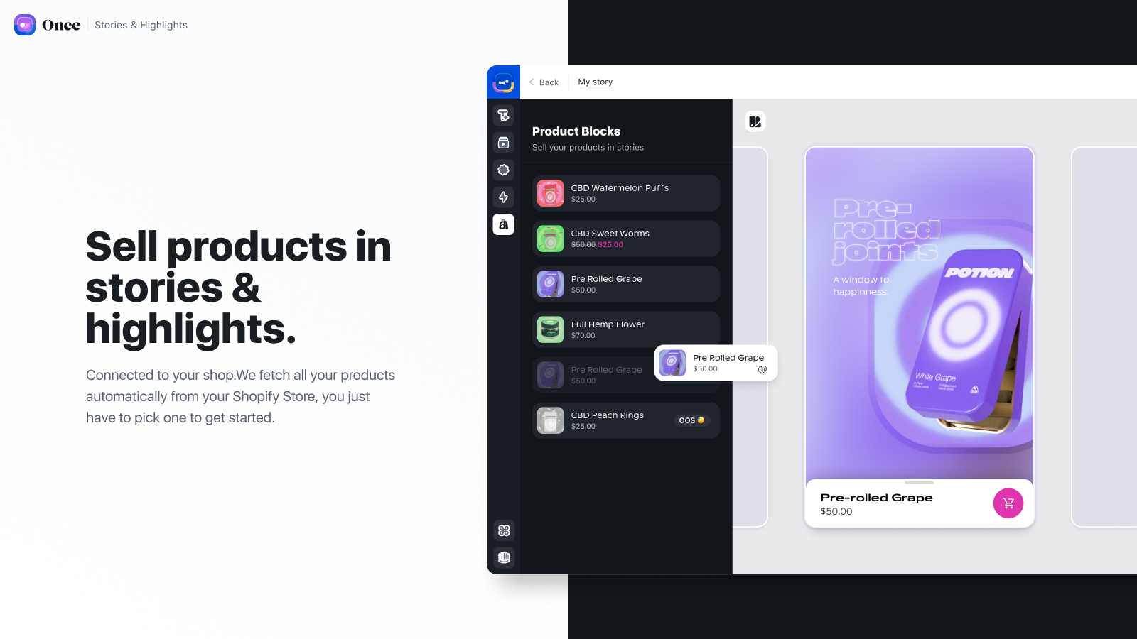 Add products to your stories and turn them into shoppable ones