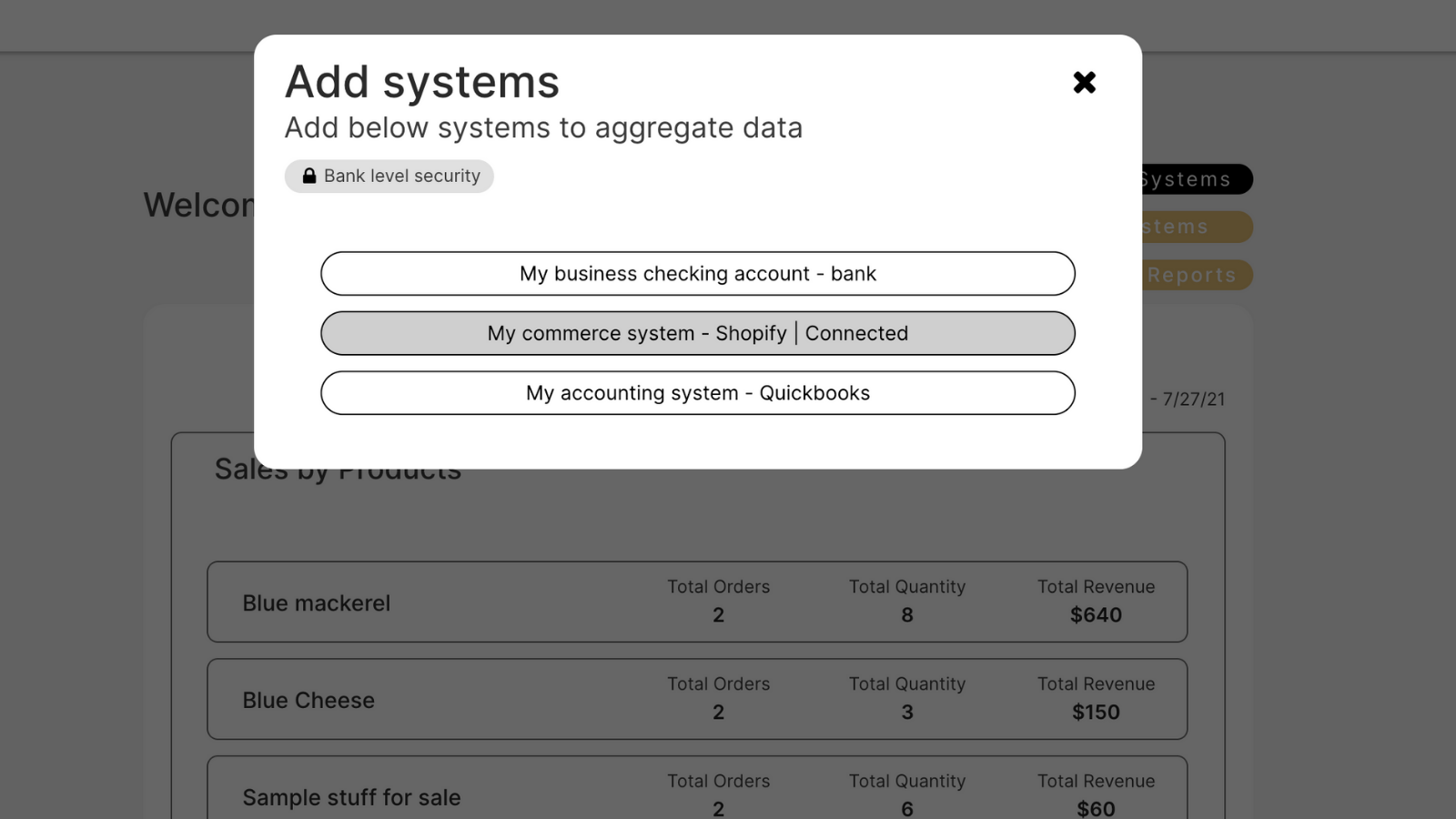Add systems to connect page