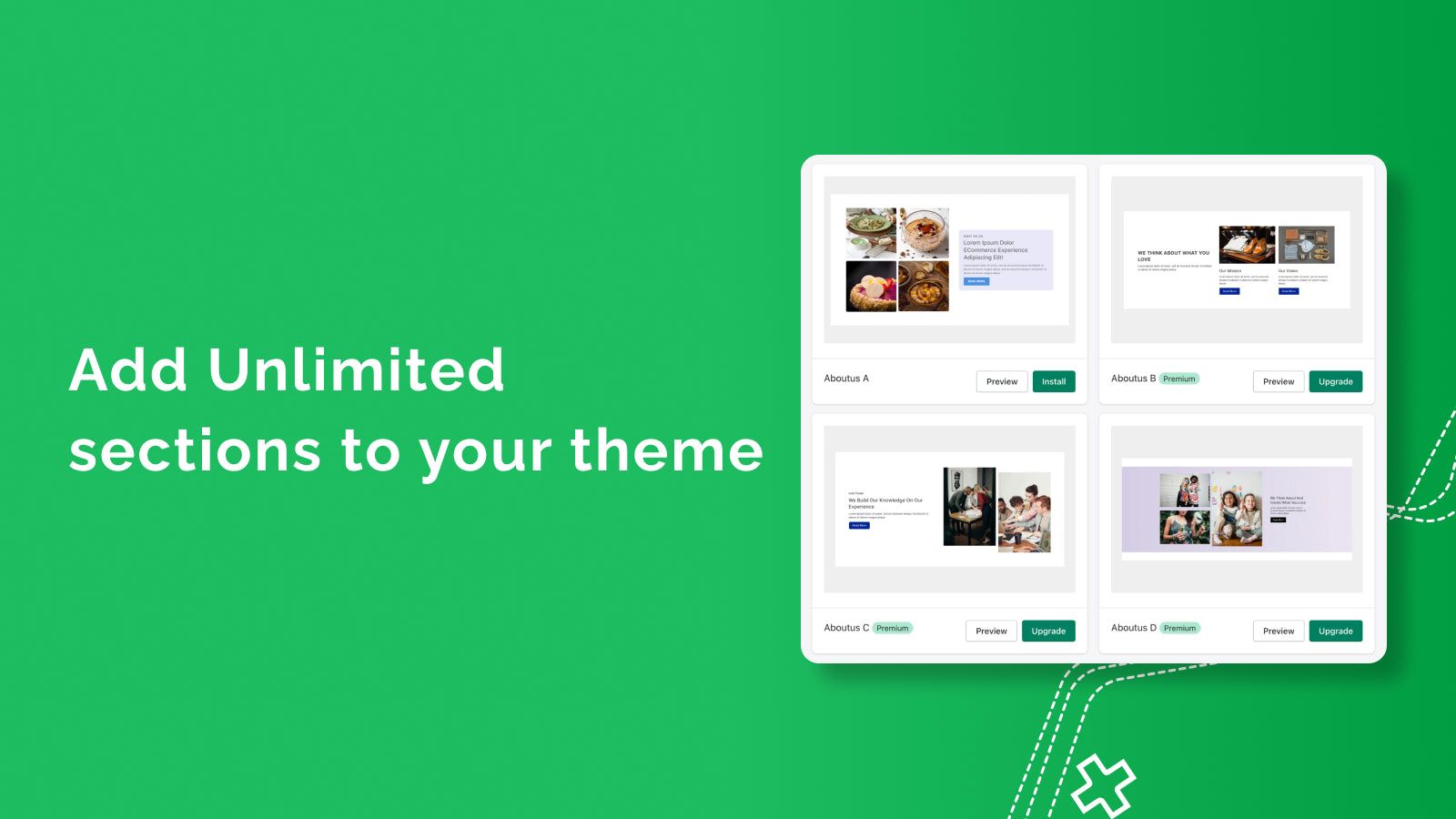 Add Unlimited sections to your theme 