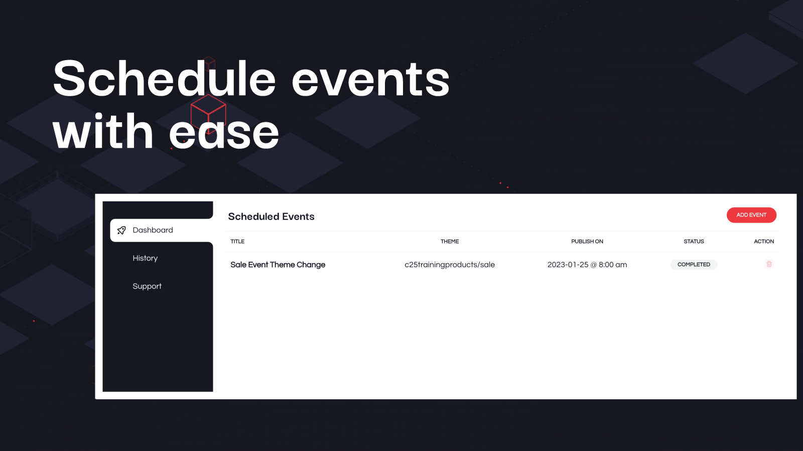 Adding new theme schedule event