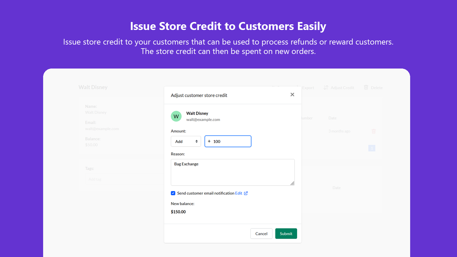 Adjust Store Credit