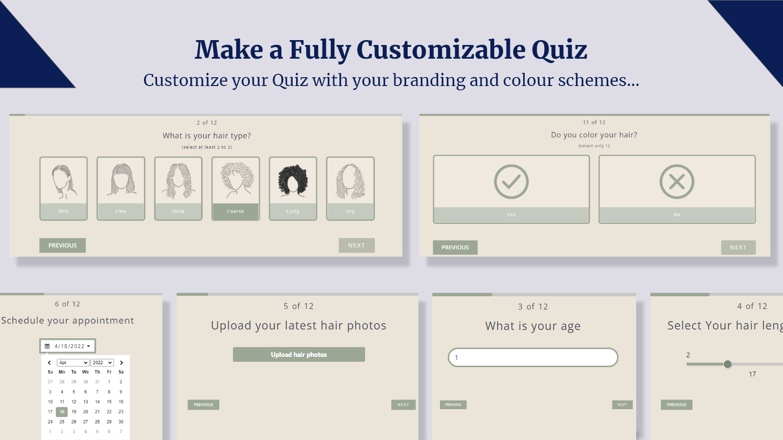 Advance product finder Quiz for skin, hair, nutrition and health
