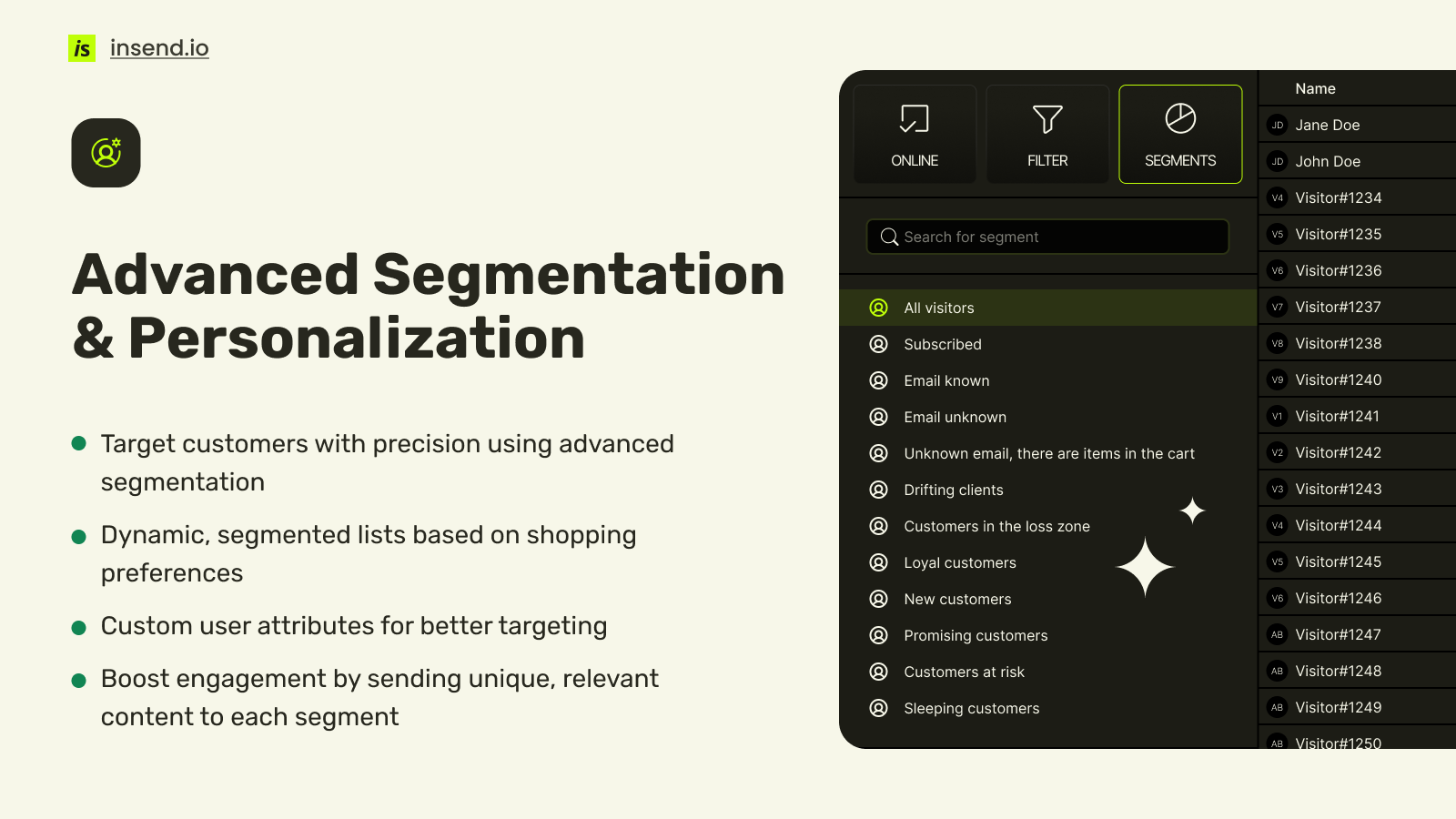 Advanced segmentation & Personalization