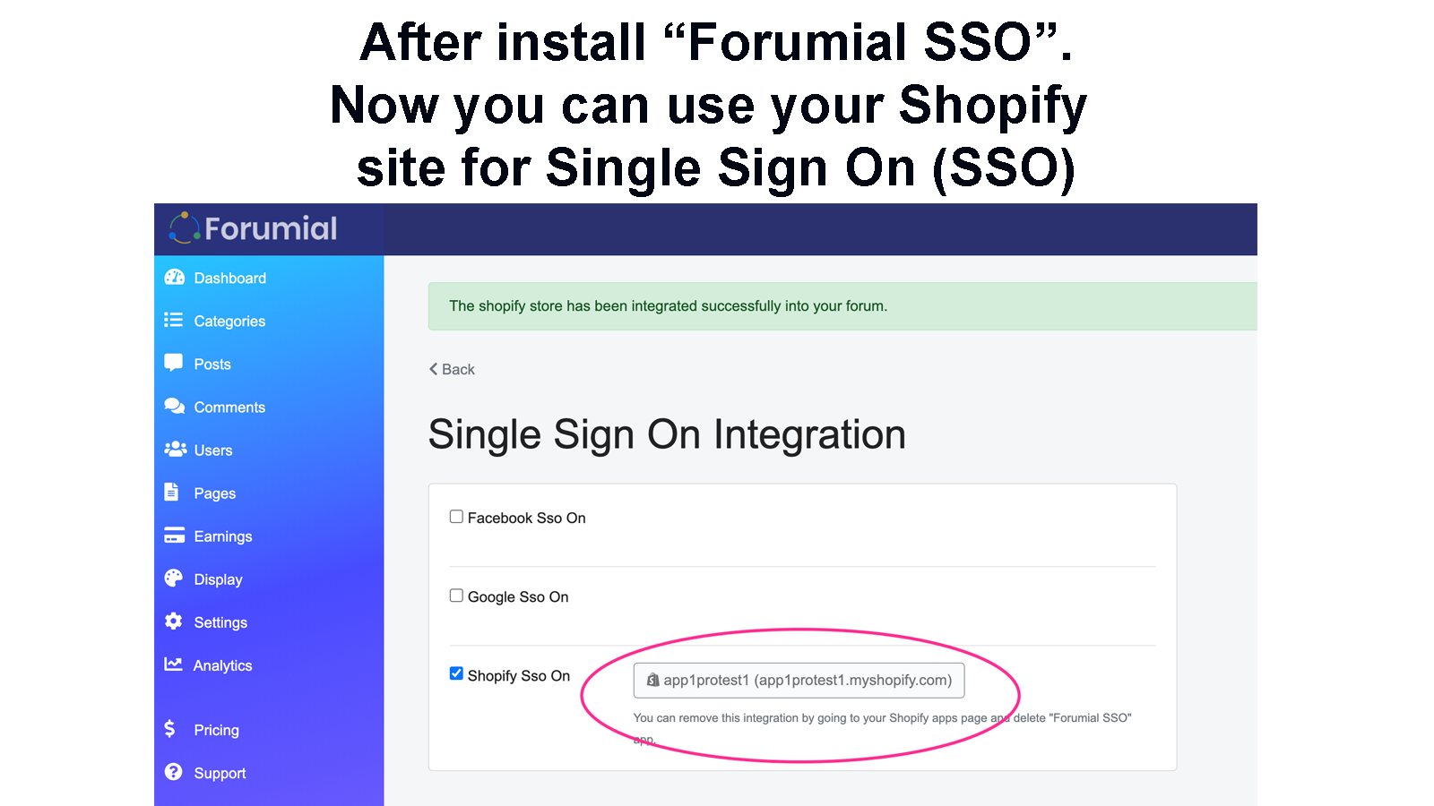 After install Forumial SSO