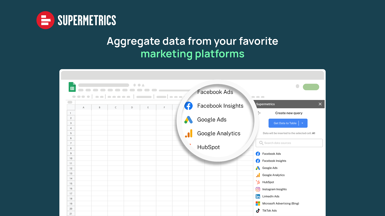 Aggregate data from your favourite marketing platforms.