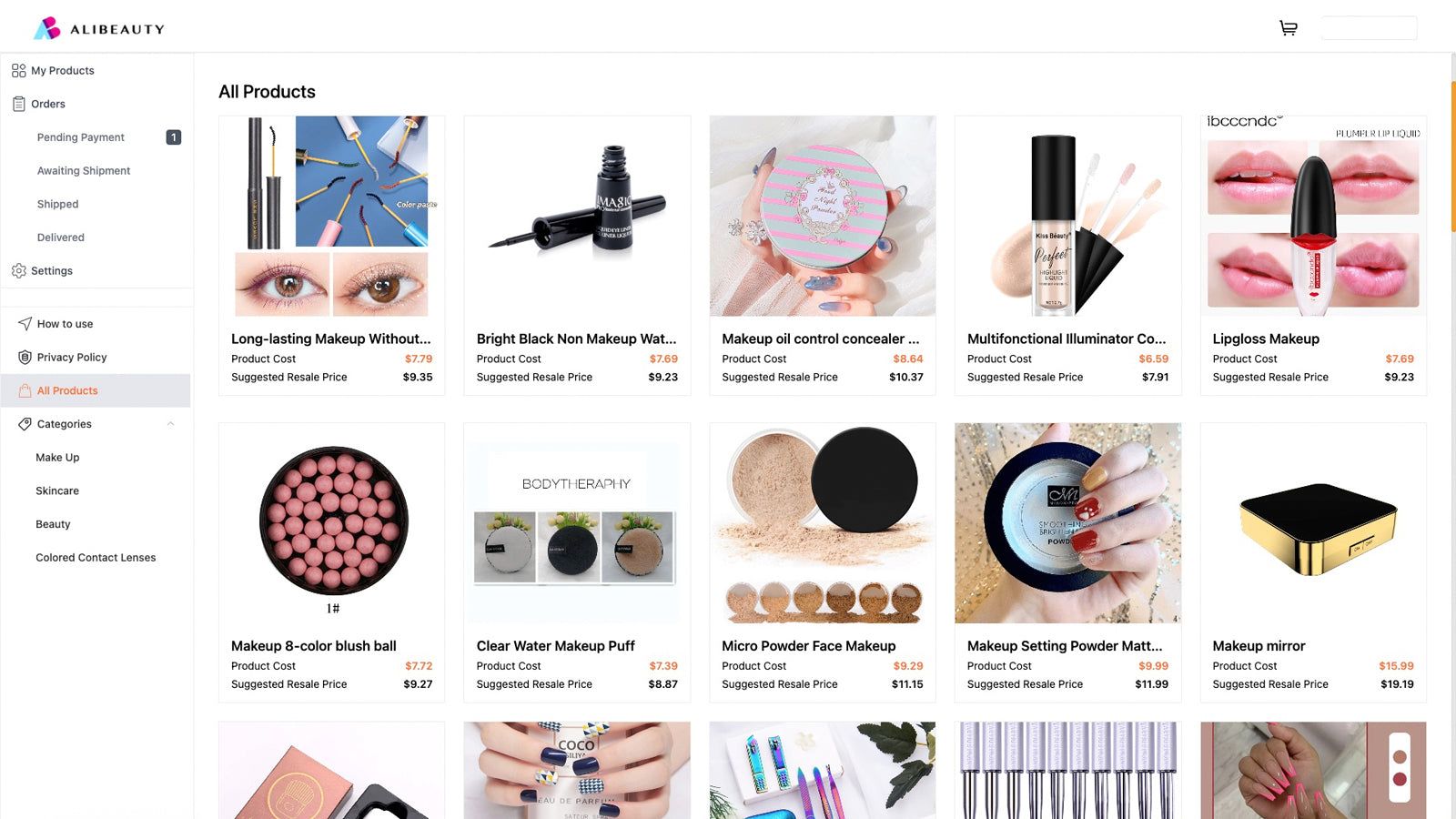 Alibeauty beauty drop shipping provides enormous beauty products