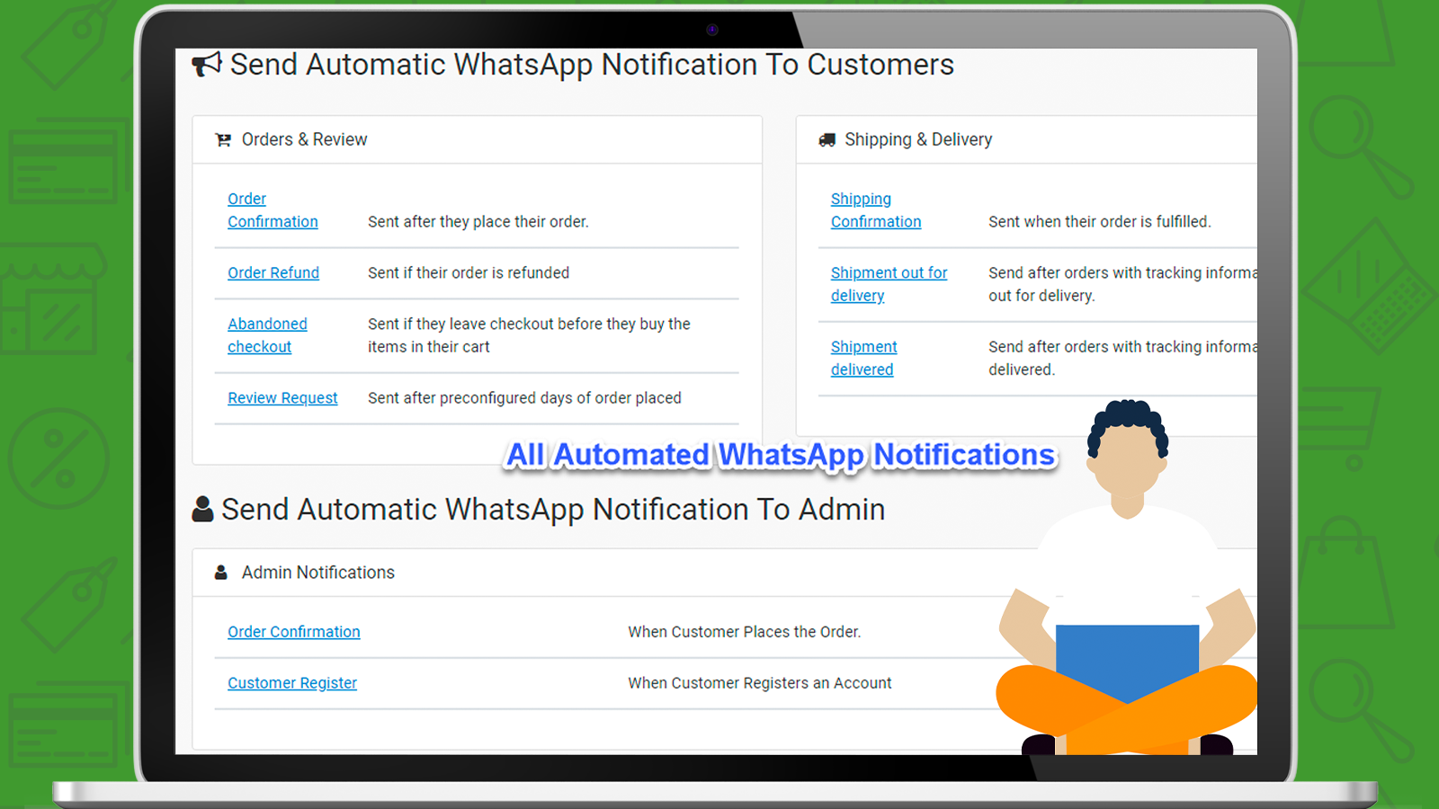 All Available Automated WhatsApp and SMS Notifications