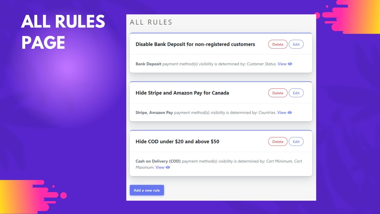 All rules page