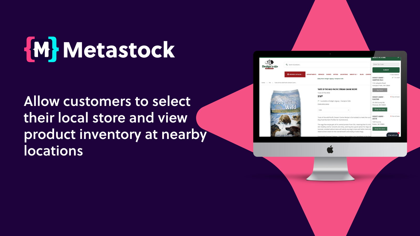 Allow customers to select local store and view product inventory