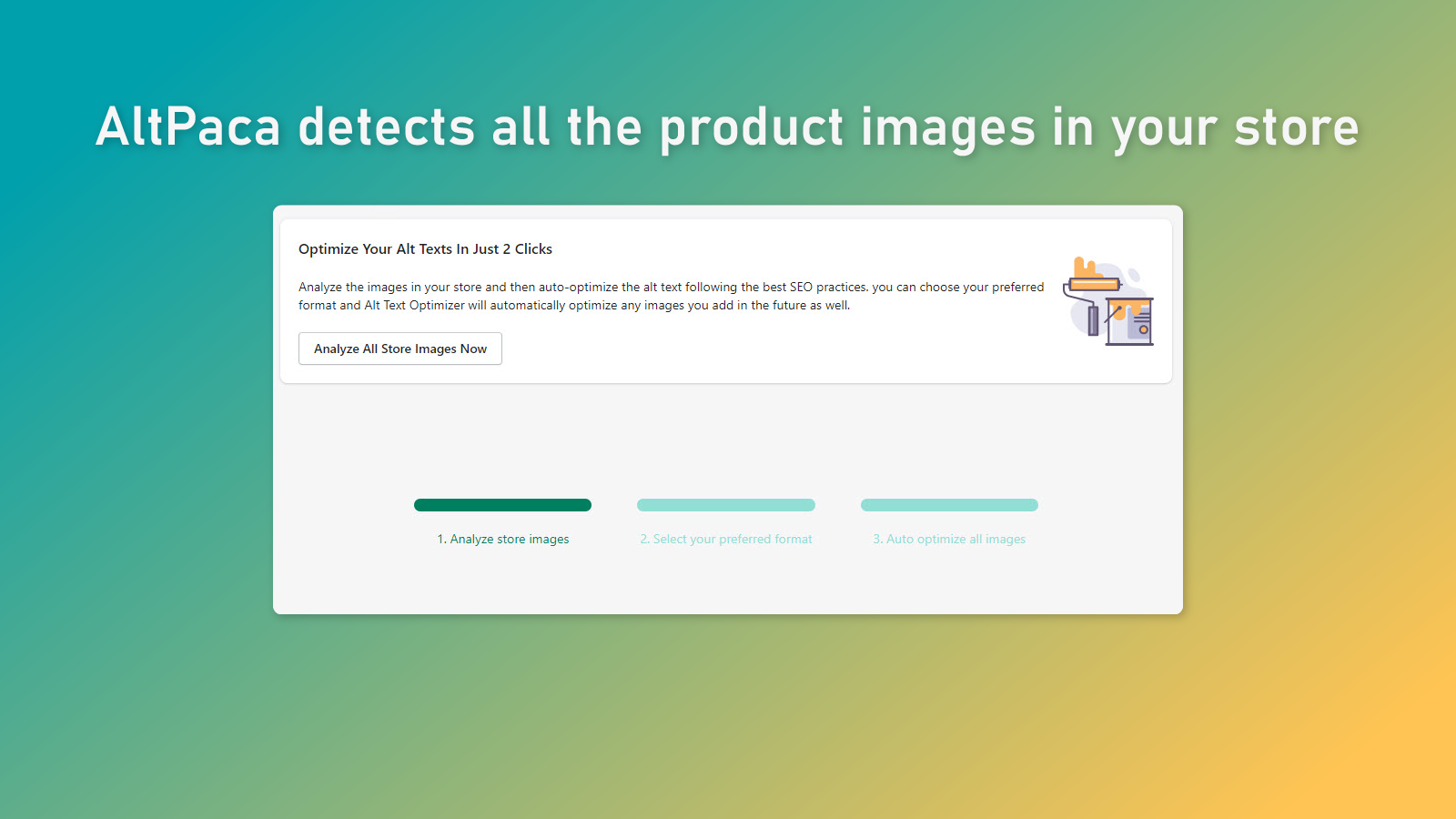 AltPaca detects all the product images in your store
