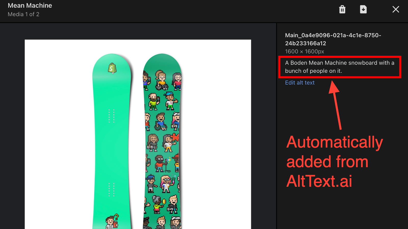 AltText.ai automatically added alt text to a product image.