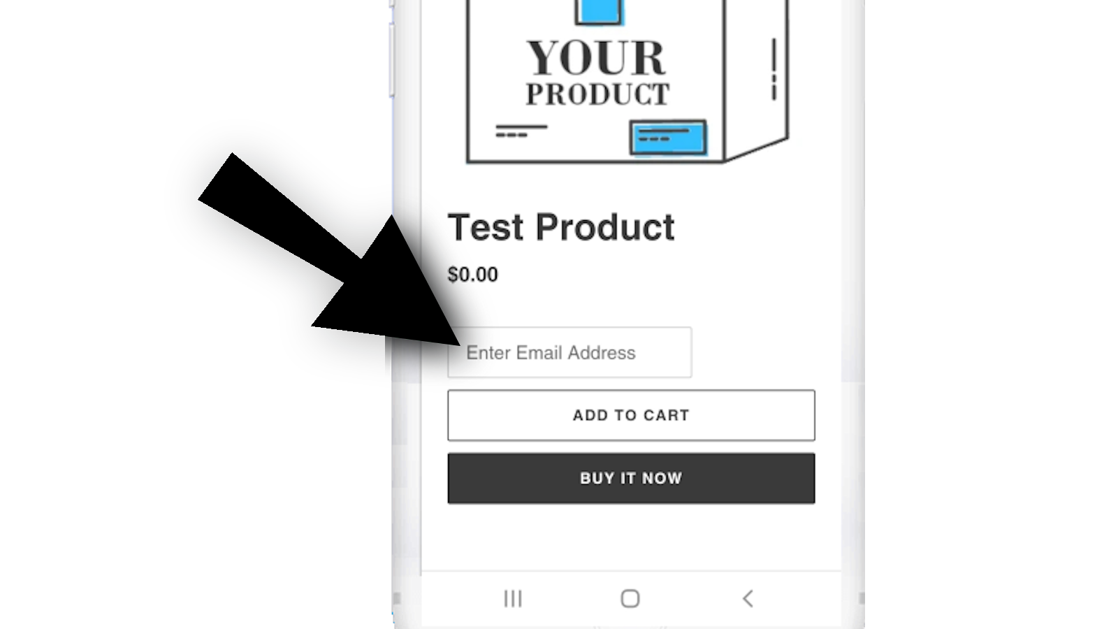 An email field is added above the add-to-cart button