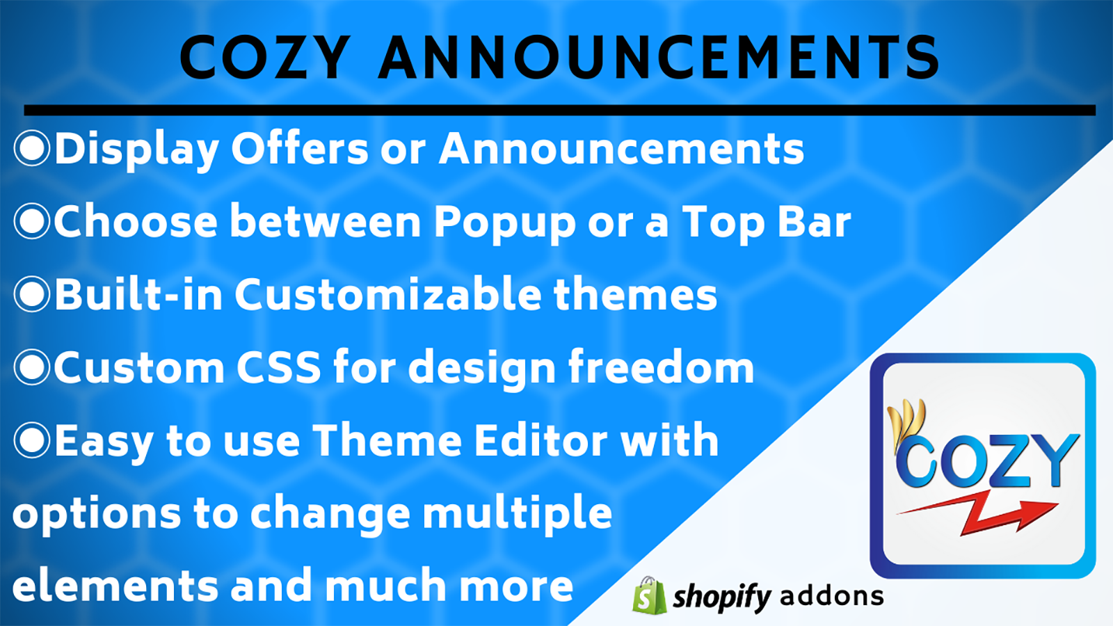 Announcement free shipping bar and popup