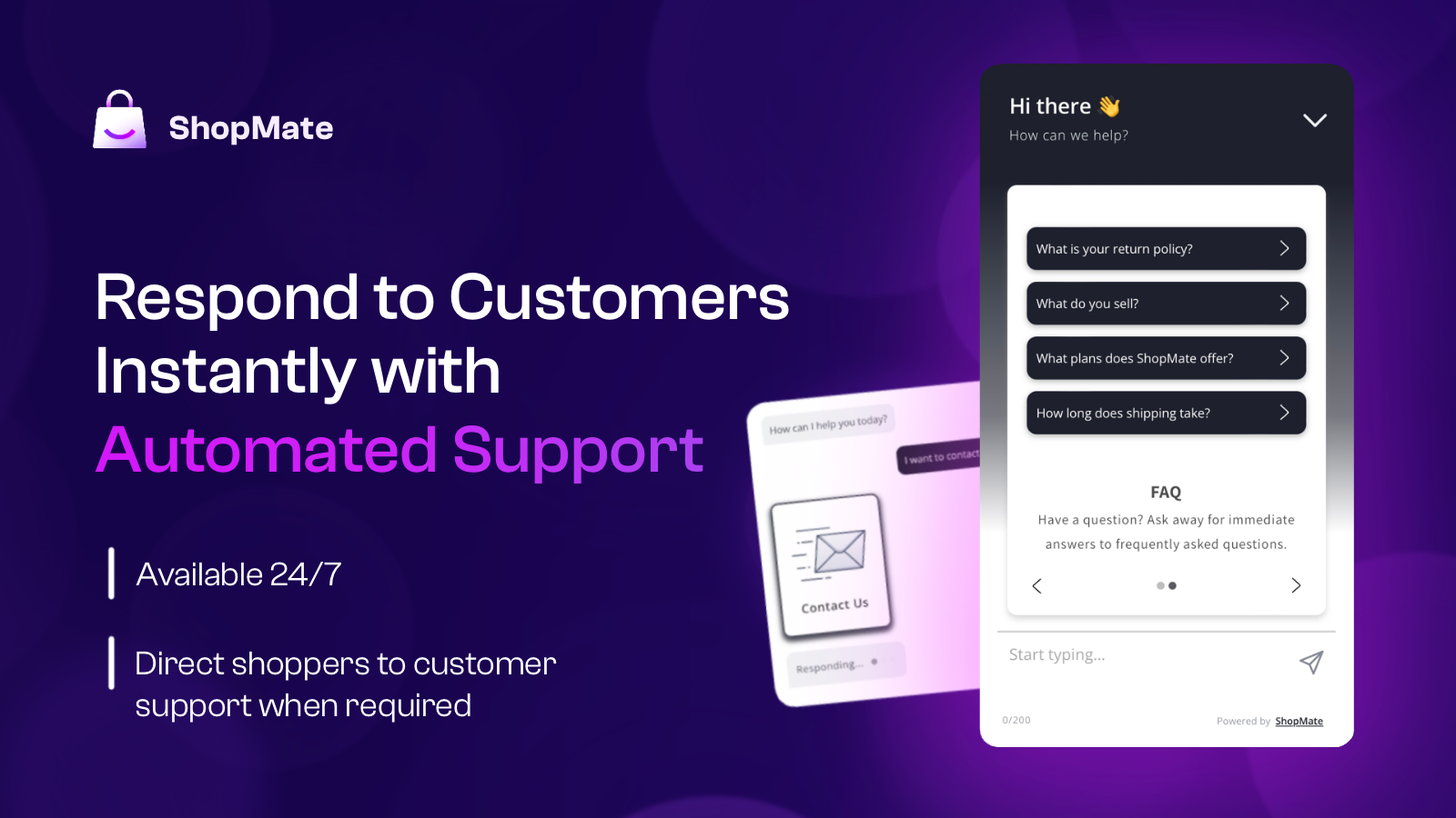 App feature - Respond to customers with automated support