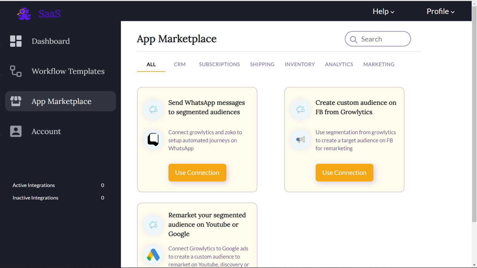 App integration marketplace